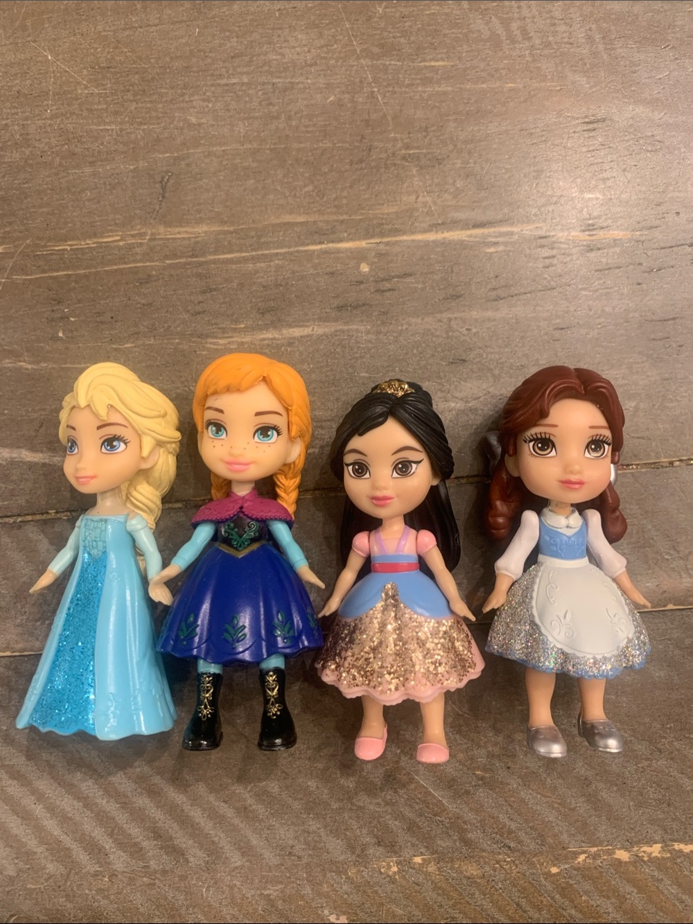 Disney Mini Toddler Princess Doll Set - Blue, Purple, Pink, White